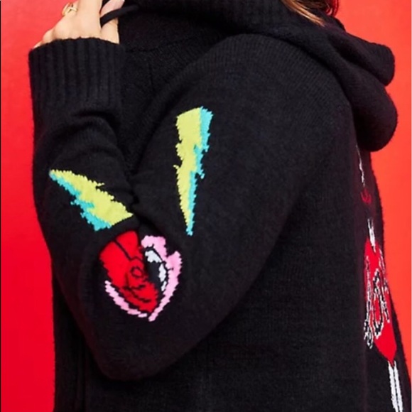 🌹NWT TORRID BETSEY JOHNSON 1X or 2X FRONT ZIP HOODIE SWEATER JACKET - Picture 5 of 14